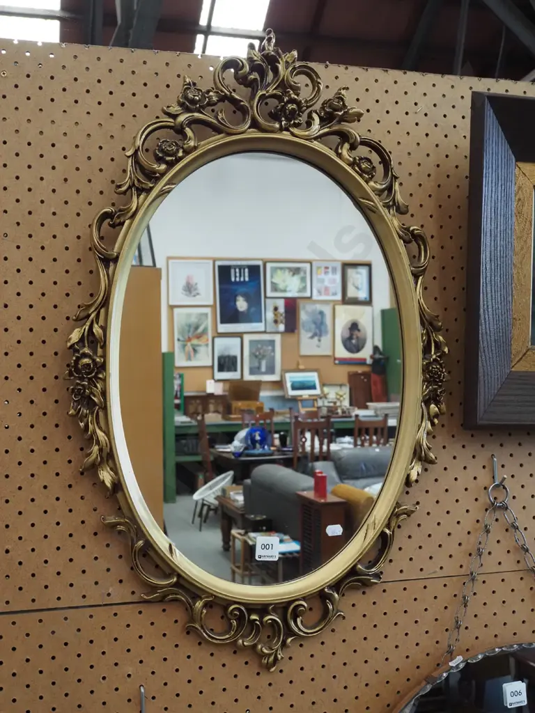 ornate gilt framed wall mirror Image 1++