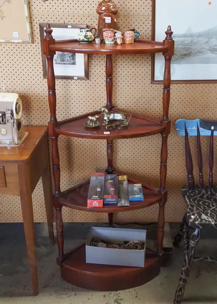 mahogany 4 tier corner what not H1350 Image 1++