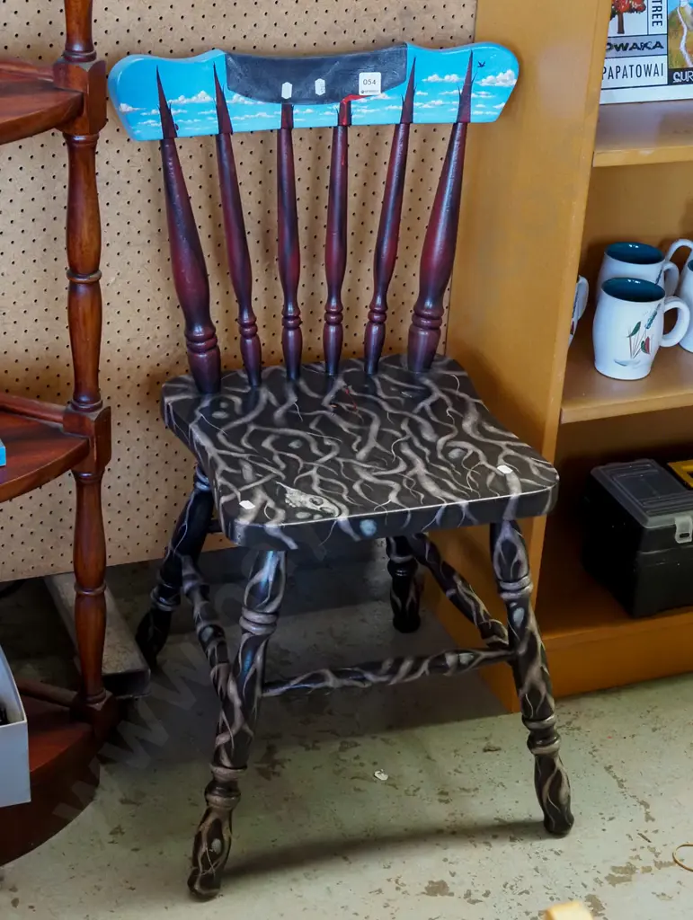 hand painted spindle back chair Image 1++