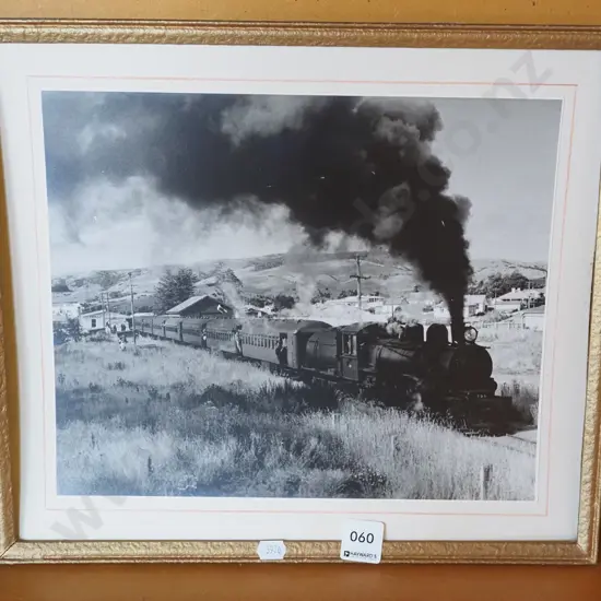 poorly framed print - steam train Owaka