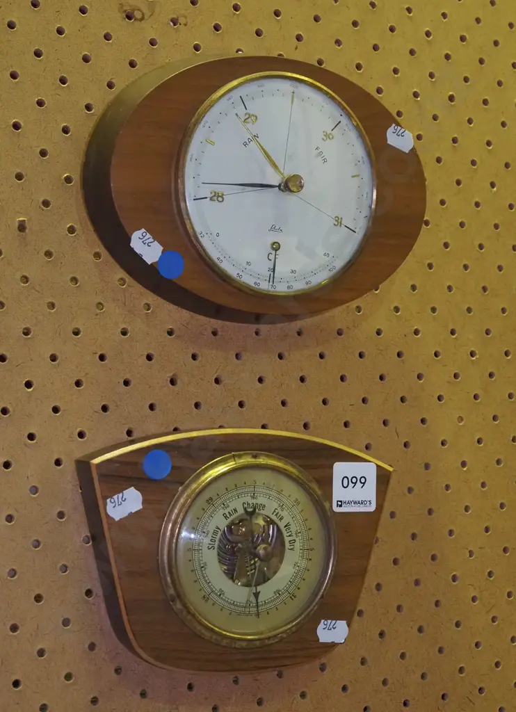 2x wall barometers - blue dots Image 1++