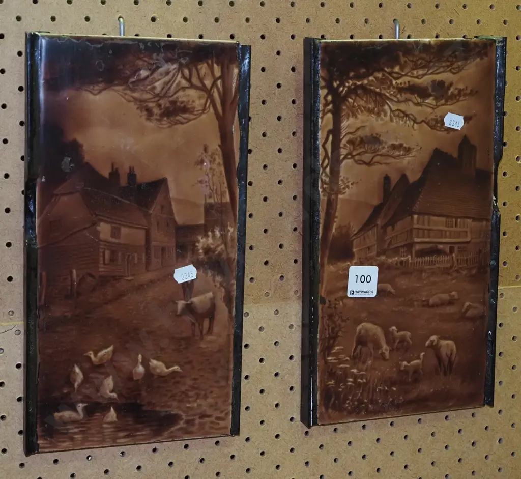 2x ceramic picture tiles- farm years Image 1++