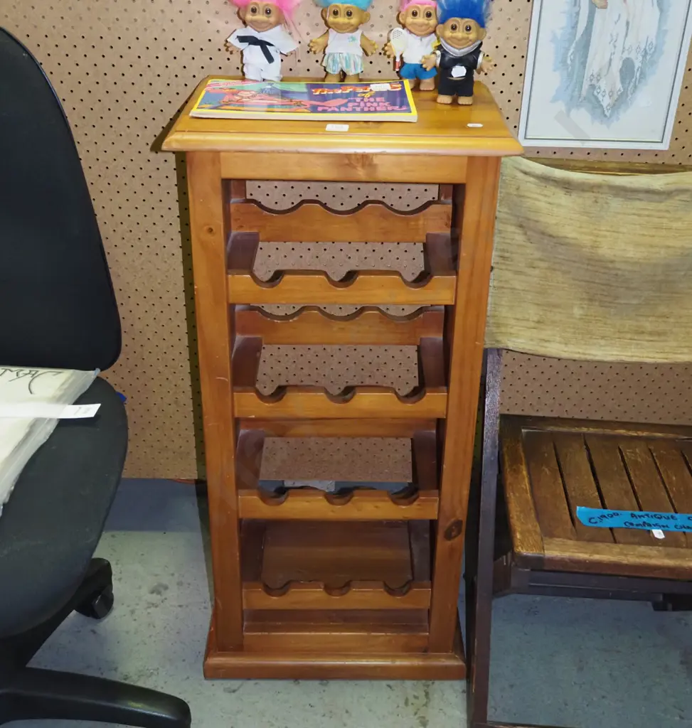 pine wine rack H870 W410 Image 1++