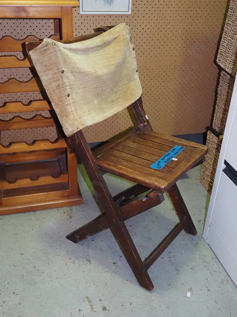 antique oak campaign chair Image 1++