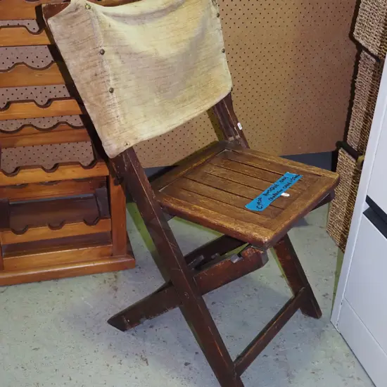 antique oak campaign chair