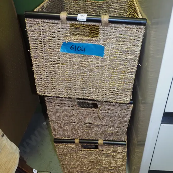 3x seagrass storage baskets