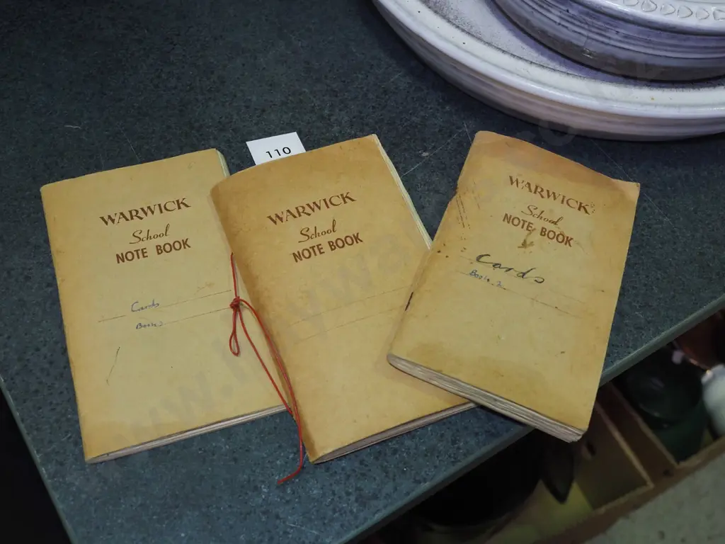 3x hand written notebooks, collector cards Image 1++