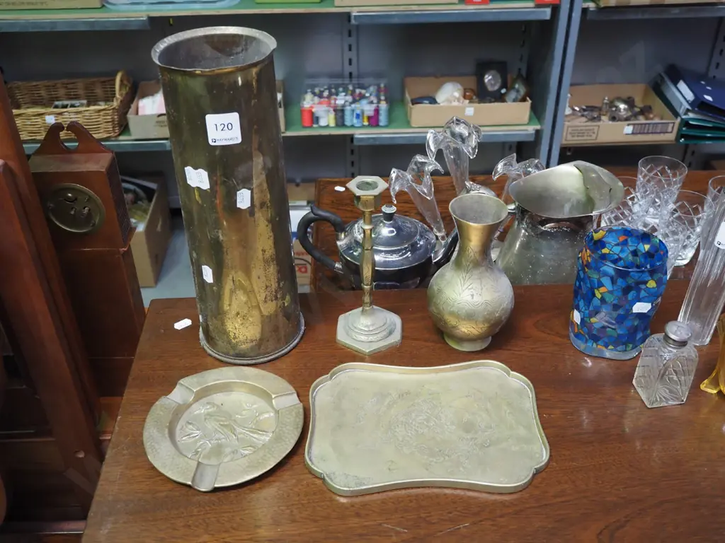 shell casing brass ashtray, candlestick etc Image 1++