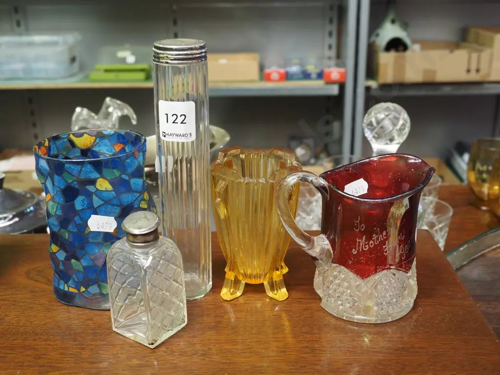 sterling silver top canister H180, exhibition glass jug, vase  Image 1++