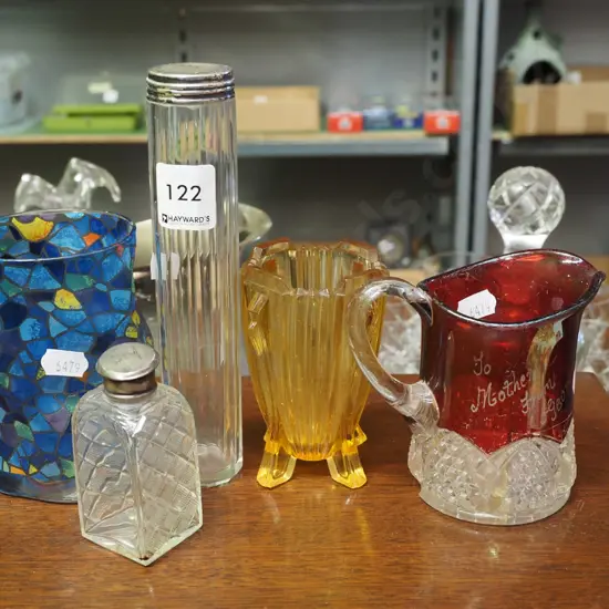 sterling silver top canister H180, exhibition glass jug, vase 