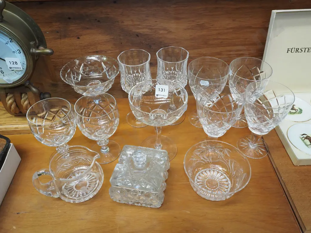 cut crystal wine glasses, creamer, canister etc Image 1++