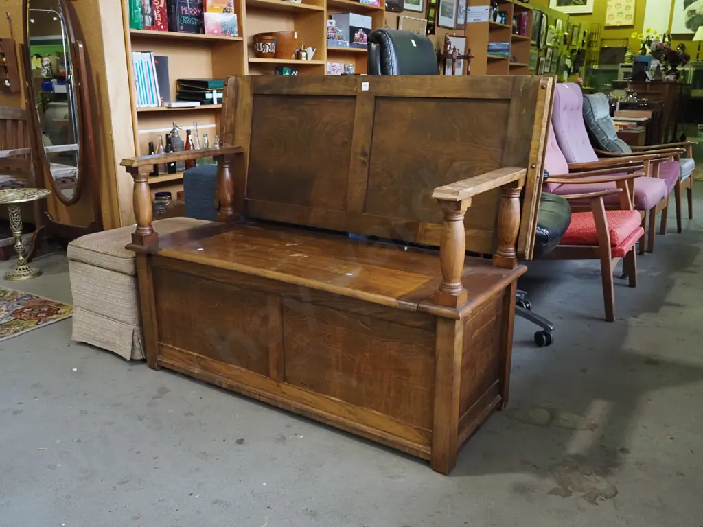 beech bench seat/storage chest/table H750 W1180 D560 (table) Image 1++