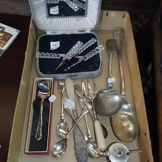 serving spoons, forks, manicure set etc