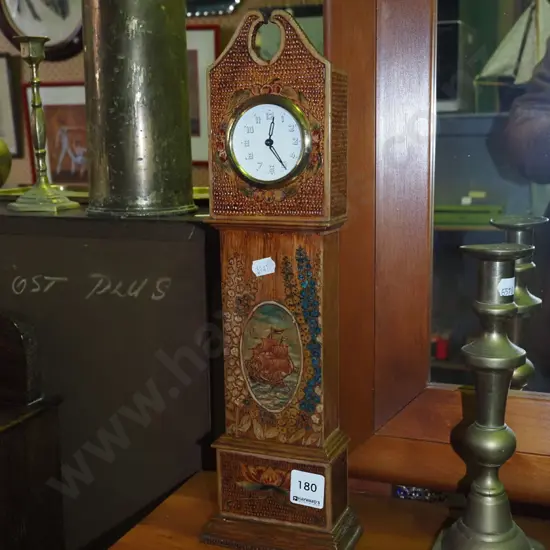 pokerwork long cased mantle clock H380