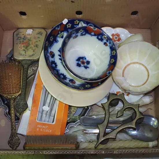 box; salad servers, candles, dressing table set etc