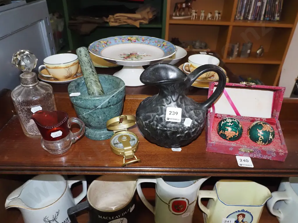 small jug, stone mortar and pestle, compass etc Image 1++