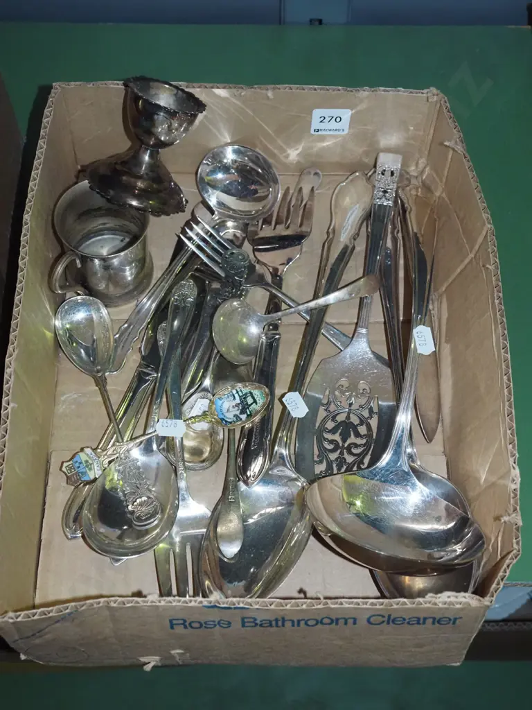 box; plated servers, forks, knives, egg cup etc Image 1++