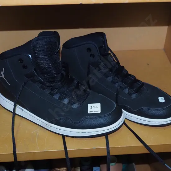 pair of size UK 8.5 black Air Jordans