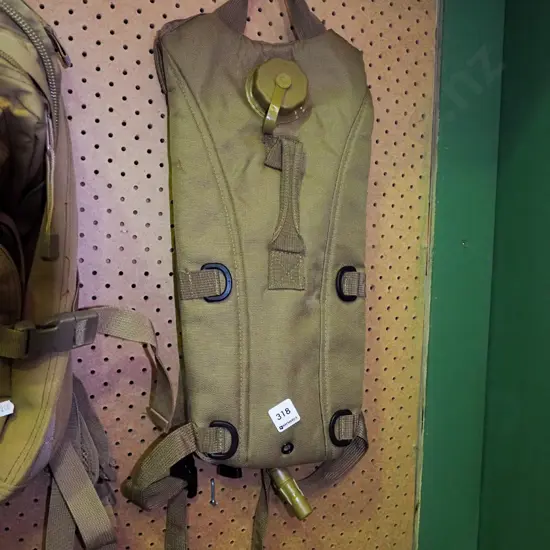 military style backpack water bottle