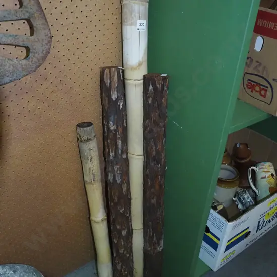 2x lengths of punga log, 2x lengths of bamboo - ideal for indoor plants Tallest L1010