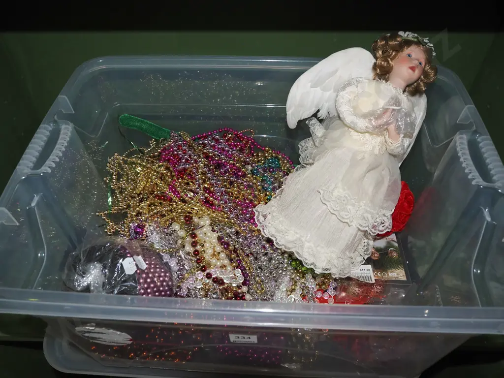 box; multicolour beads, Xmas tree angel etc Image 1++