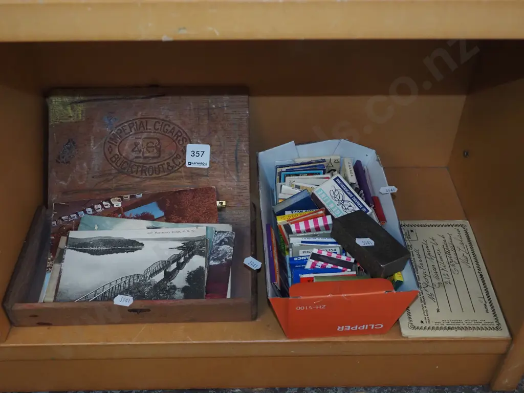 cigar box, matchboxes, postcards etc Image 1++