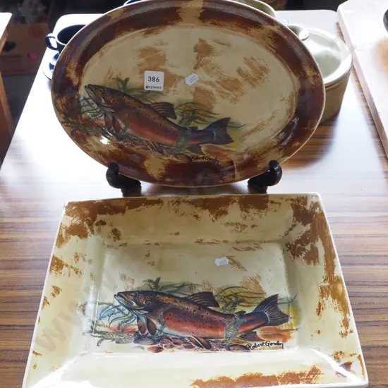 2x Robert Gordan trout ashet and serving bowl