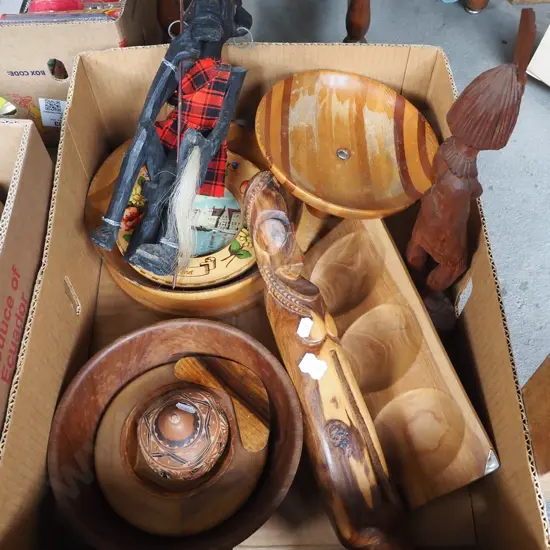 box; ornaments, comport, souvenir ware etc