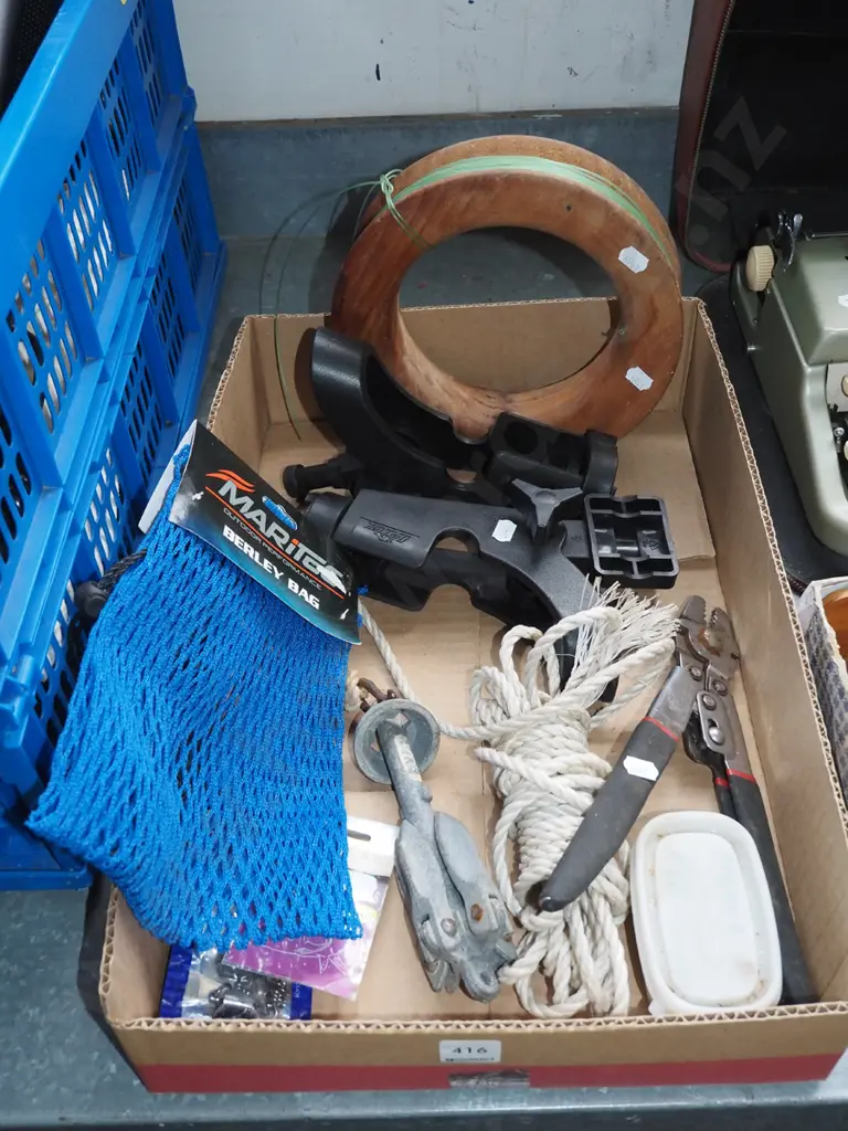 box; fishing gear, rod holders, reel, anchor etc Image 1++
