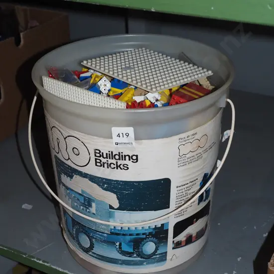 tub of Torro plastic bricks