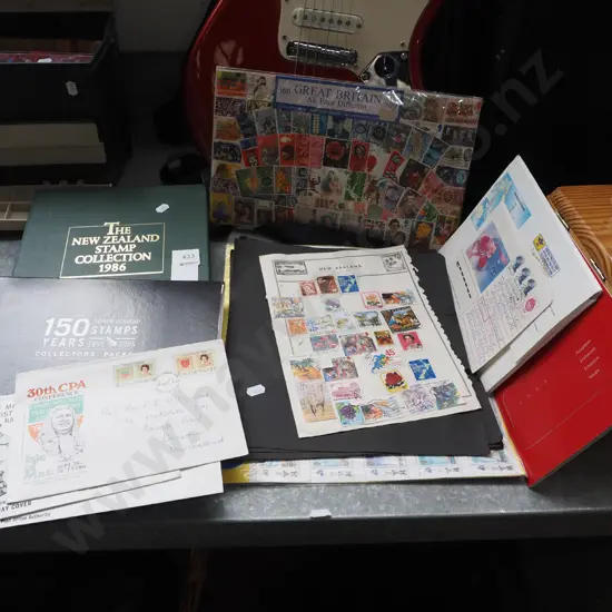 stamp albums, envelopes etc