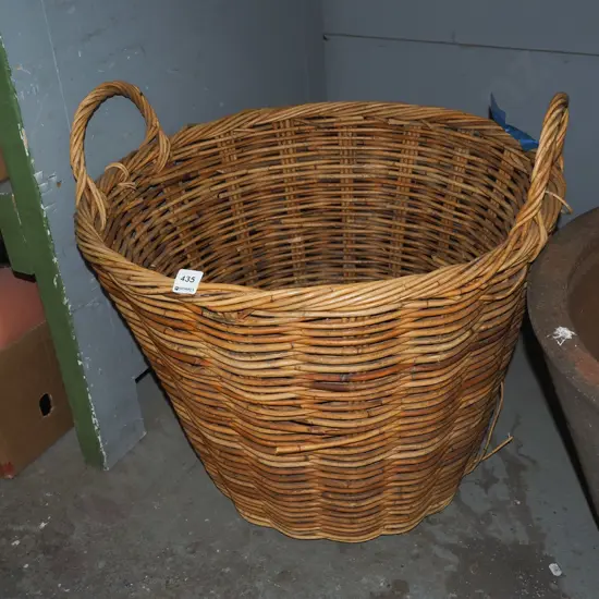 large cane wood basket H430