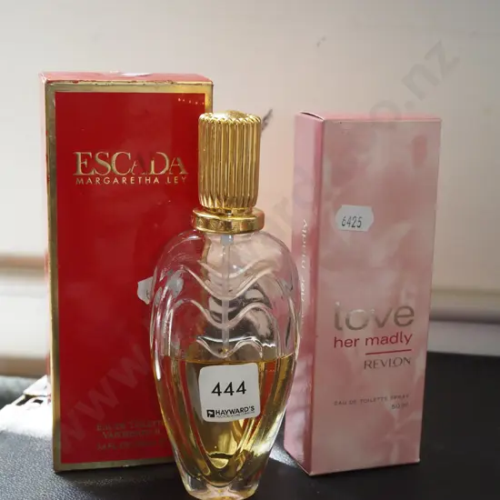 Escada Pefrume (partial contents), boxed as new Revlon "Love Her Madly" eau de toilette 50ml