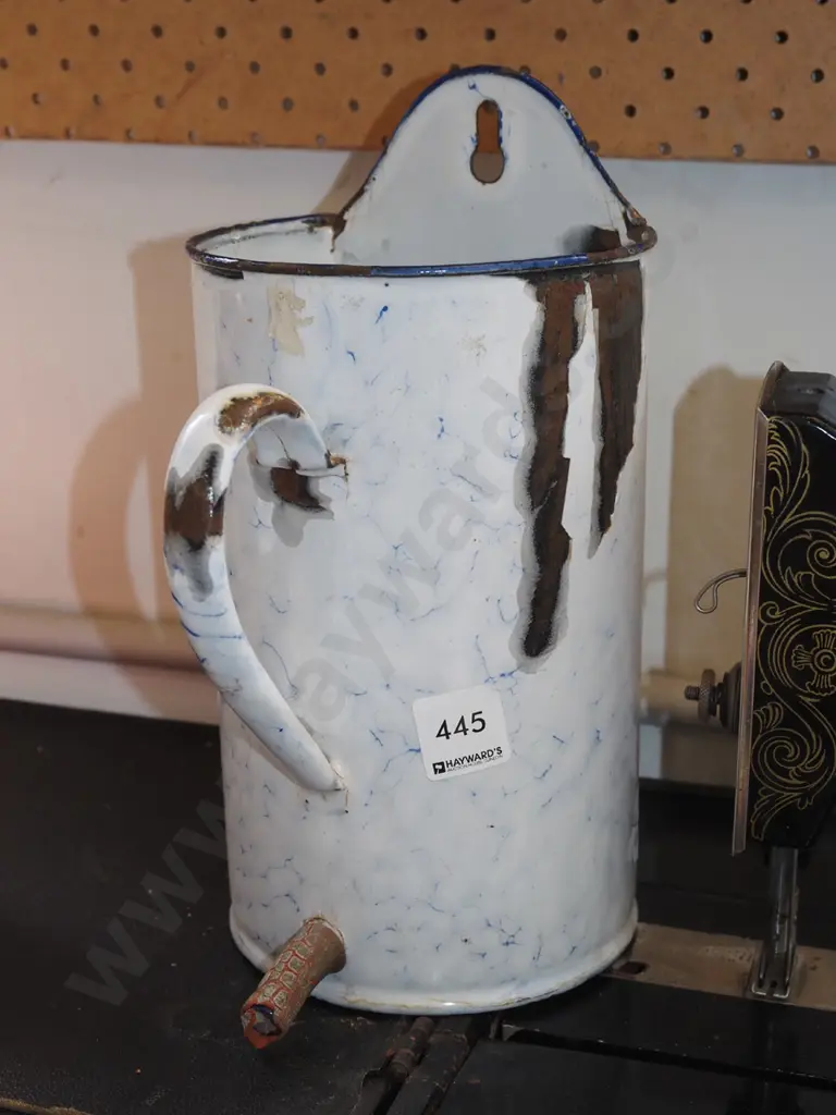 rusty enamel wall mounted measuring jug Image 1++