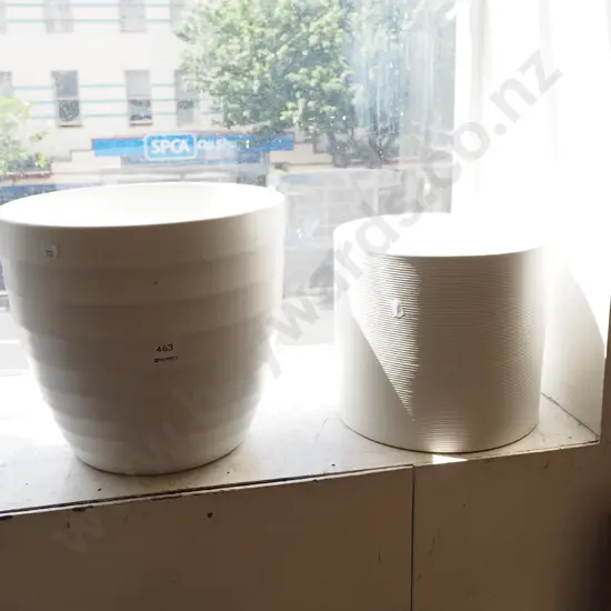 2x cream jardinieres Tallest H250