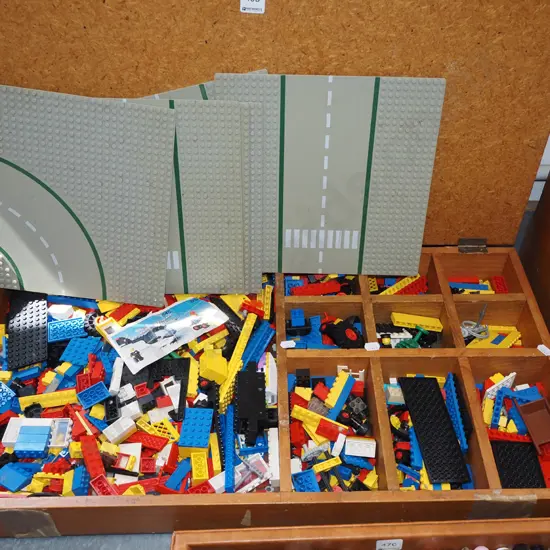 homemade wooden Lego box and Lego
