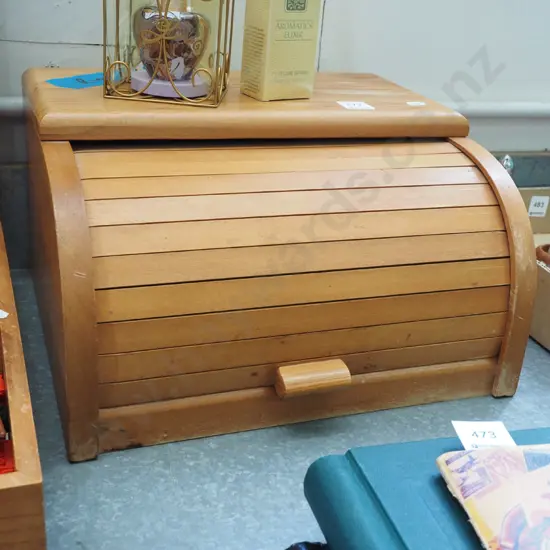 wooden bread bin