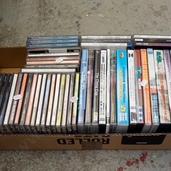 box; CDs, DVDs