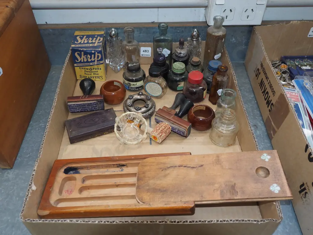 box; ink bottles, pencil case etc Image 1++