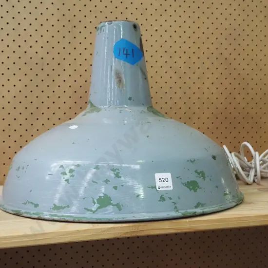 large hand painted over enamel industrial light shade Diam450