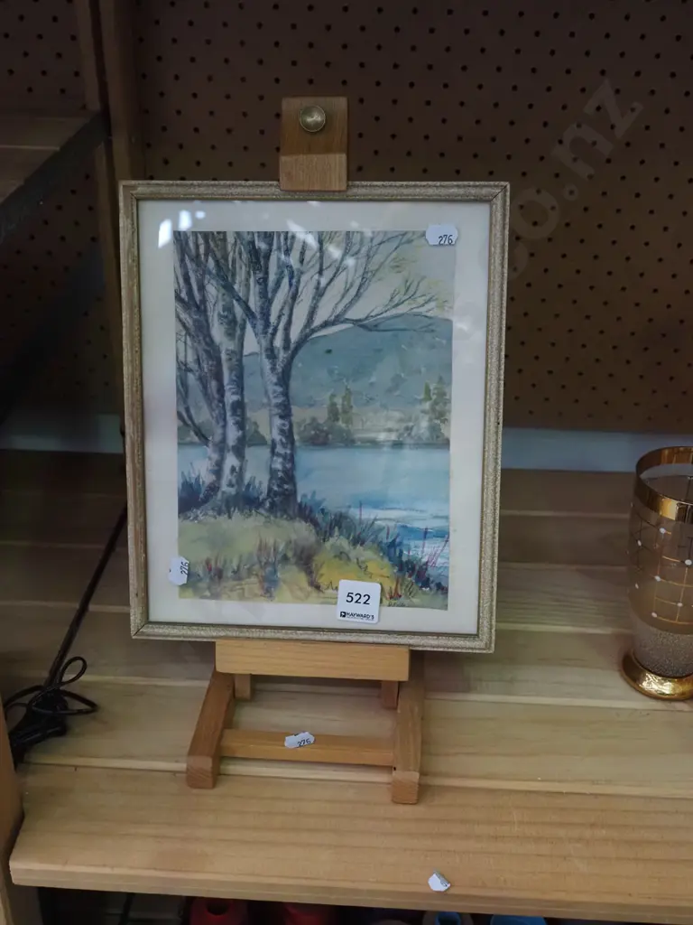 framed watercolour on miniature easel H easel 370 Image 1++
