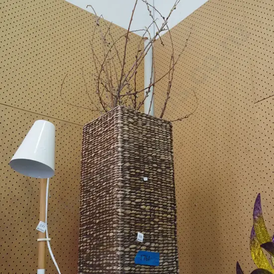 woven seagrass umbrella stand with branches Stand H600