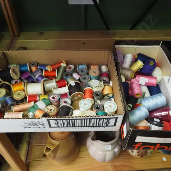 2x small boxes of sewing threads