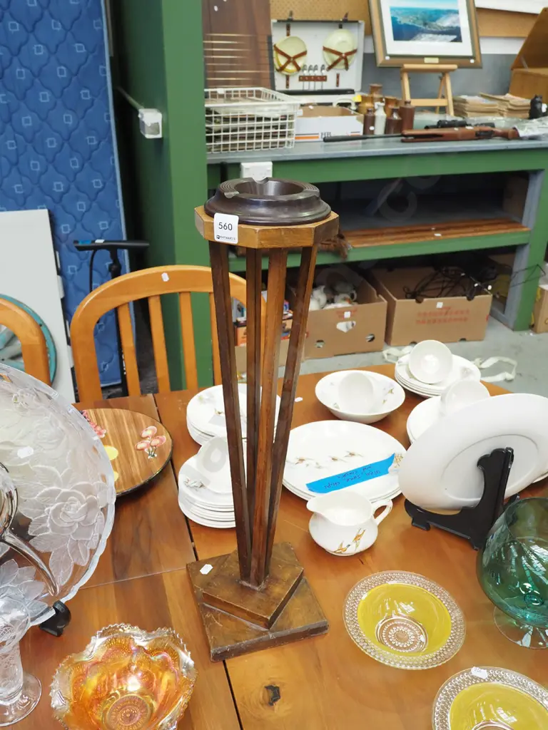 deco wood and bakelite smokers stand H540 Image 1++