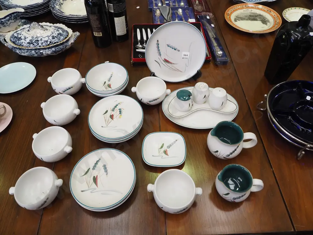 Denby green wheat items; bowls, jugs etc Image 1++