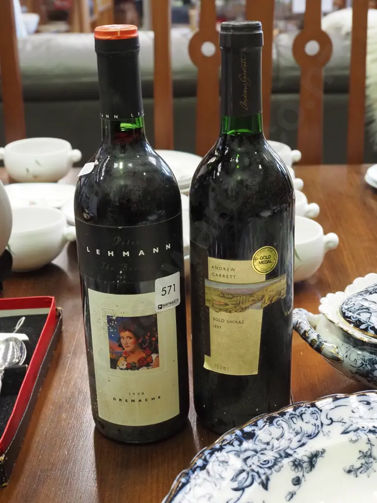 2x bottles of Australian red wine; shiraz 1997, Grenache 1998 Image 1++