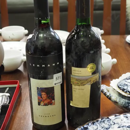 2x bottles of Australian red wine; shiraz 1997, Grenache 1998
