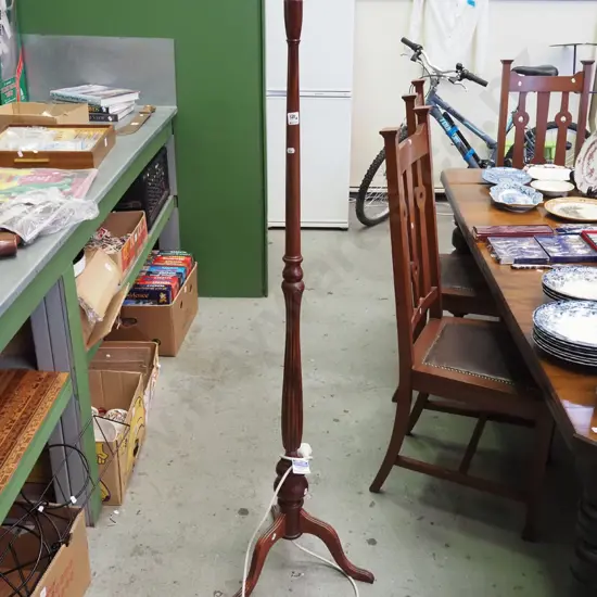 mahogany standard lamp base- no shade