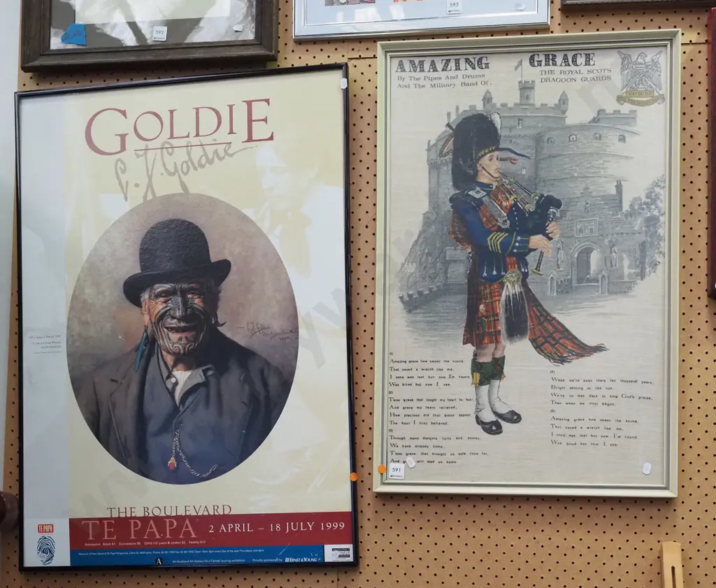 Goldie poster print on board, framed Amazing Race tea towel Image 1++