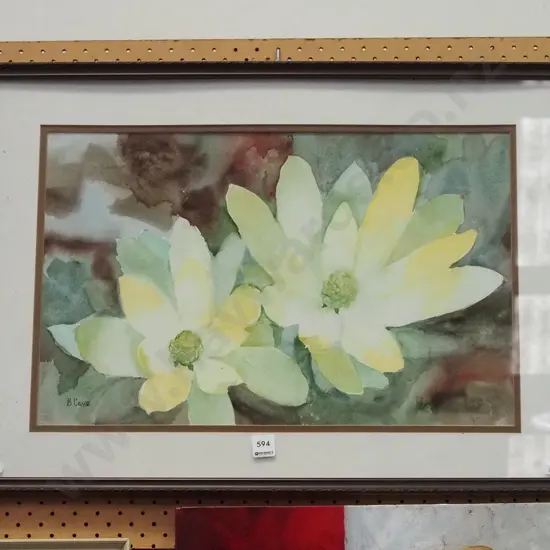 framed watercolour - flowers